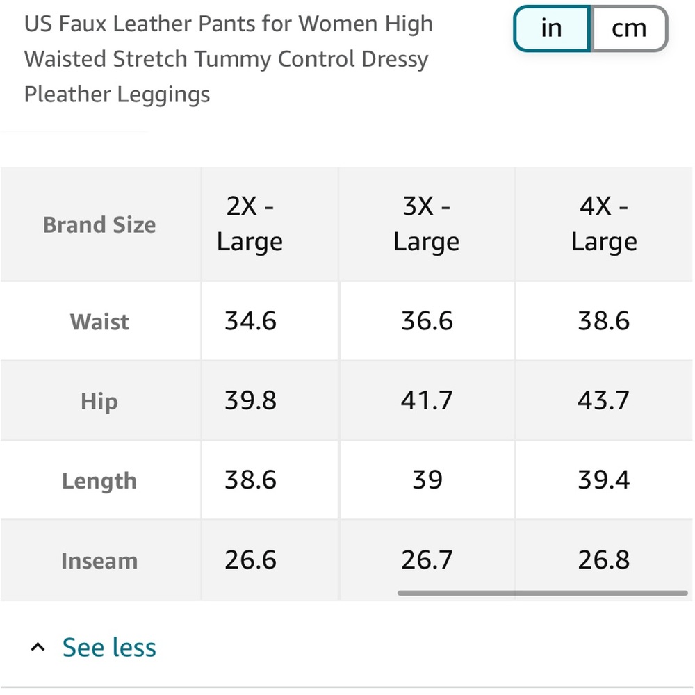 New Faux Leather Pants Black 4XL - Picture 8 of 10